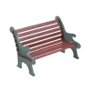 Red Wrought Iron Park Bench